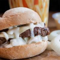 Nickadelphia - Sandwich · 1/4lb of filet mignon cut up on a kaiser roll with provolone cheese, onions, and horseradish.