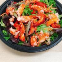 Lobster Salad · Harvest mix with carrots, red onions, and red sweet peppers topped with lobster.
