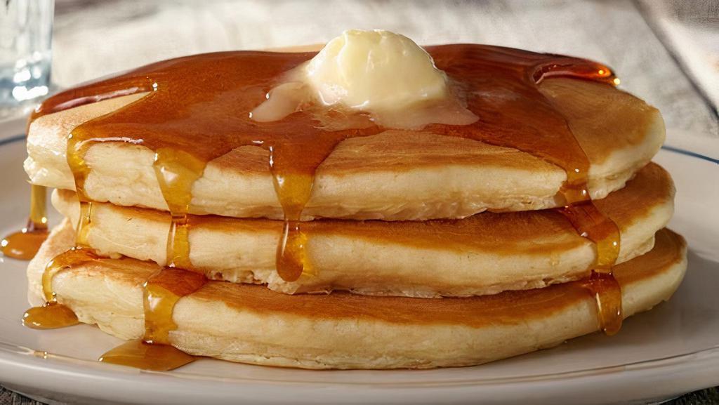 Pancakes · 3 Buttermilk pancakes with syrup and butter