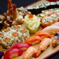 Sushi & Maki Combo(40 Pieces) · Sushi: tuna, salmon, water eel, white fish and cooked shrimp. Maki: California, tuna, shrimp...