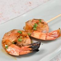 Shrimp · With garlic butter.