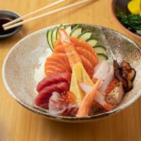 Chirashi · Chef’s selection of sashimi on a bed of seasoned rice.