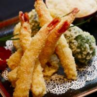 Shrimp Tempura · Deep fried breaded shrimp and vegetable.