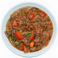 New* Lega Tibs · Served spicy or mild. Diced tender beef, onions, tomatoes and jalepeños.