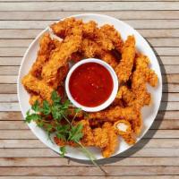 Breaded Chicken Tenders 18 Pcs · Our famous crispy tenders in your choice of sauce.