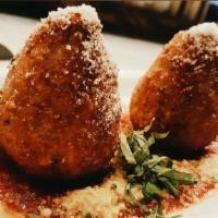 Arancini · Chef selections, risotto ball, stuffed + deep fried