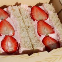 Strawberry Sando · Strawberries and strawberry milk whipped cream.