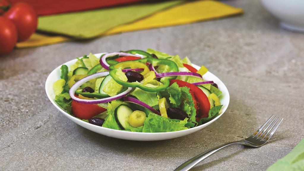Garden Salad (Large) · Lettuce, tomato, green pepper, red onions, cucumbers, black olive and pepperoncini.