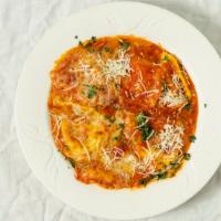 Cheese Ravioli Parmigiana · Served with your choice of house salad, caesar salad or cup of soup and fresh baked bread.