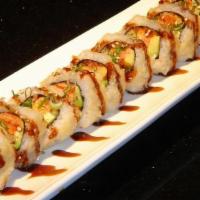 Spicy King Crab Tempura Roll · King crab, avocado, cucumber and spicy mayo. Deep-fried with tempura batter
