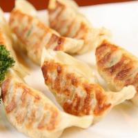 Pan Fried Gyoza · Pan-fried pork dumplings