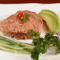 Spicy Tuna Salad · Spicy tuna, flying-fish roe and tempura flakes with spicy mayo