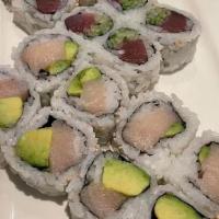 Triple Roll 24 Pc · 24 Pieces.Tuna cucmber roll, salmon avocado roll and yellowtail avocado  roll