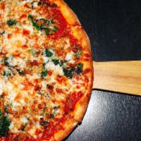 Spicy Italian Pizza · Tomato sauce, spicy sausage, broccoli rabe, mozzarella