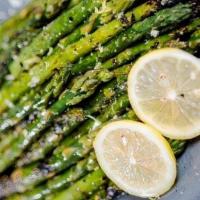 Grilled Asparagus · Sea salt, lemon