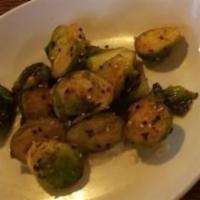 Fried Brussels Sprouts · Gluten free. Served with Saffron Aioli.
