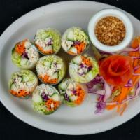 Thai Soft Spring Roll · Steamed vermicelli, cooked chicken, lettuce, carrot, cucumber wrapped in fresh spring roll s...