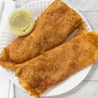 Chicken Dosa · Thin crepes stuffed with chicken and potatoes.