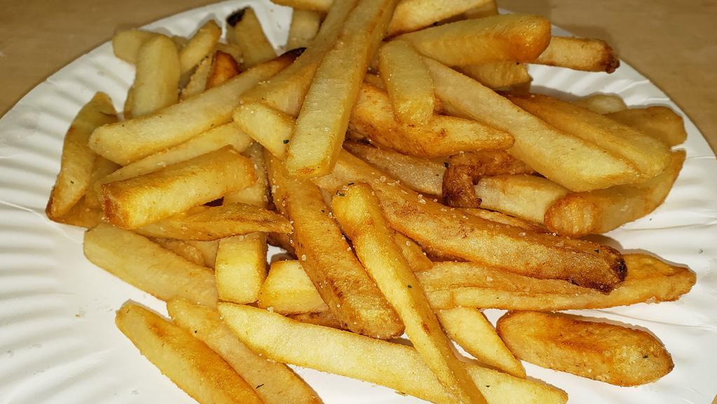 French Fries · Our delicious French fries are deep fried 'till golden brown, with a crunchy exterior and a light fluffy interior. Seasoned to perfection!.