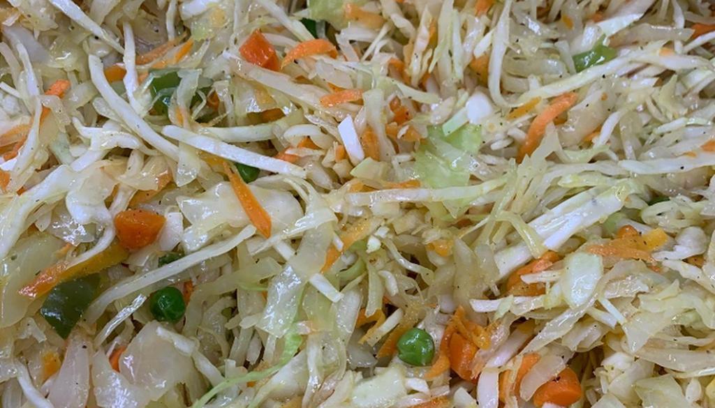 Steamed Cabbage · Cabbage with mixed vegetables, onion, and bell pepper.