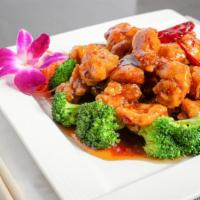 Thai General Tso'S Chicken · Stir fried with deep fried white meat chicken and spicy chef special sauce.