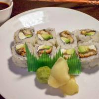 Black & White Roll · Eight pieces. bbq eel, cheese, and avocado.