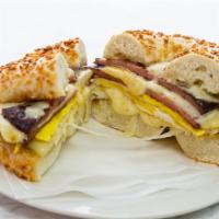 Meat, Egg, & Cheese Sandwich · Popular Item! Your choice of a bagel, meat, and cheese with a side of our famous tater tots
