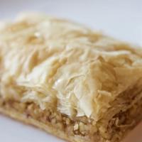 Baklava · Made fresh with phyllo dough and walnuts.