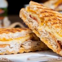 Newfoundland · Turkey breast, smoked bacon, pepperjack, chipotle mayo, grilled cheddar bread. Grilled