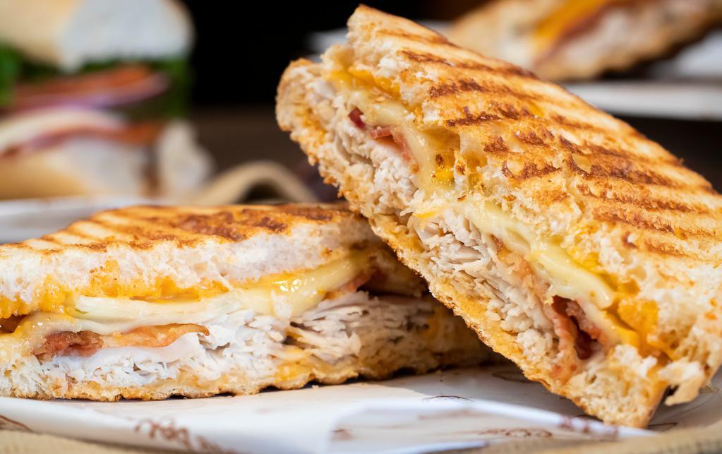 Newfoundland · Turkey breast, smoked bacon, pepperjack, chipotle mayo, grilled cheddar bread. Grilled
