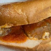 Meatball Parmigiana Sub · With mozzarella cheese and sauce.