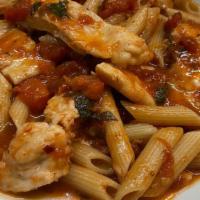 Chicken Fra Diavolo · Chicken strips sautéed in a spicy marinara sauce over pasta