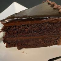 Chocolate Cake · Layered decadent chocolate cake with chocolate icing