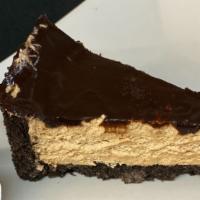Cappuccino Mousse Cake · Cappuccino infused mousse topped with a rich chocolate ganache over an Oreo crust