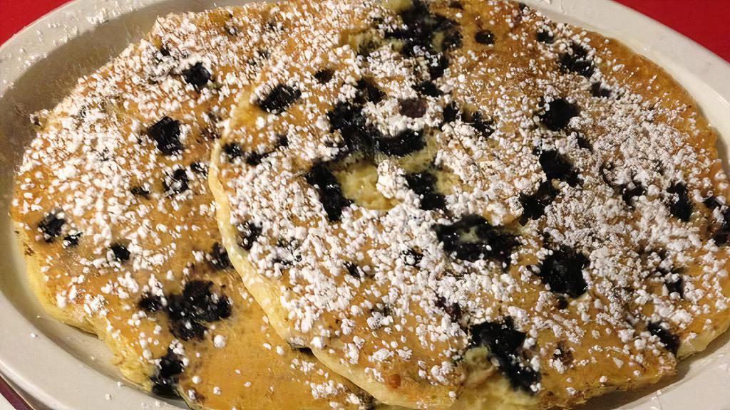Cinnabon Pancakes · Add blueberries, strawberries, bananas, Oreo cookie, chocolate chips, and cranberries for additional charge.