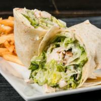 Chicken Caesar Wrap · Grilled chicken with our Caesar salad in a white wrap