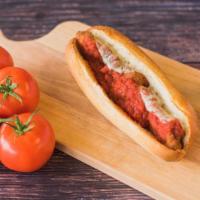 Chicken Parm Sub · Oven-baked with breaded chicken topped with marinara and provolone cheese.