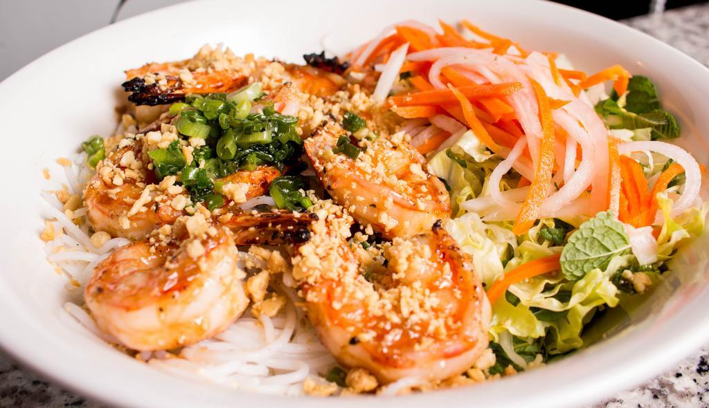 Shrimp Rice · All platters served with steamed jasmine white rice. lettuce tomato cucumber scallionoil & pickled daikon & carrots