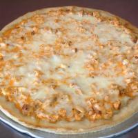 Sicilian Cheese Pizza · Thick-crust square pan pizza, with sauce and mozzarella.