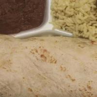 Burrito Mixto / Mixed Burrito  · Mix Burrito (Pollo y Carne) Lleva Adentro Queso, Pico de Gallo, Lechuga, Frijoles, Arroz, Ja...