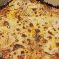 Plain Jane Pizza · 10x10 deep dish square Detroit style pie with tomato sauce, mozzarella, parmesan