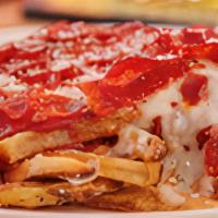Pepperoni Pizza Fries · Mozzarella cheese, tasty pizza sauce & pepperoni.