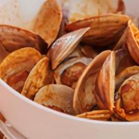 Clams  · Served with Bread Toast & Spicy Garlic Sauce.