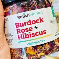 Burdock, Rose-Hibiscus Loose Leaf Tea · Wellness Loose Leaf Tea: Burdock, Rose-Petals, Hibiscus & orange peel (2.5oz)