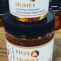 Hot Honey · Honey infused with Carolina Reaper pepper powder