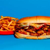 Chicken Cheesesteak Combo · Your choice of chicken cheesesteak with a side of fries and a drink.