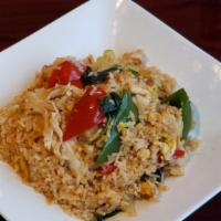 Hot Basil Fried Rice · Hot. Spicy hot basil fried rice with scallions, red peppers, egg, onions & choice of chicken...