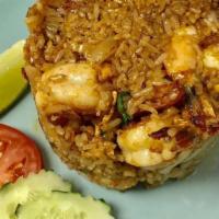 Spicy Basil Fried Rice · Spicy. Chef’s special fried rice with your choice of meat, onion, tomato, bell pepper, basil...
