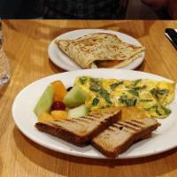 Spinach & Feta Omelette · Fresh Spinach & Feta Cheese. Served with toast & potatoes.