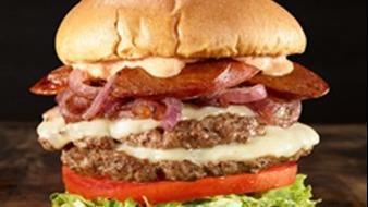 Messi Burger · A double stack of the finest beef, seasoned and seared medium well. Topped with provolone ch...